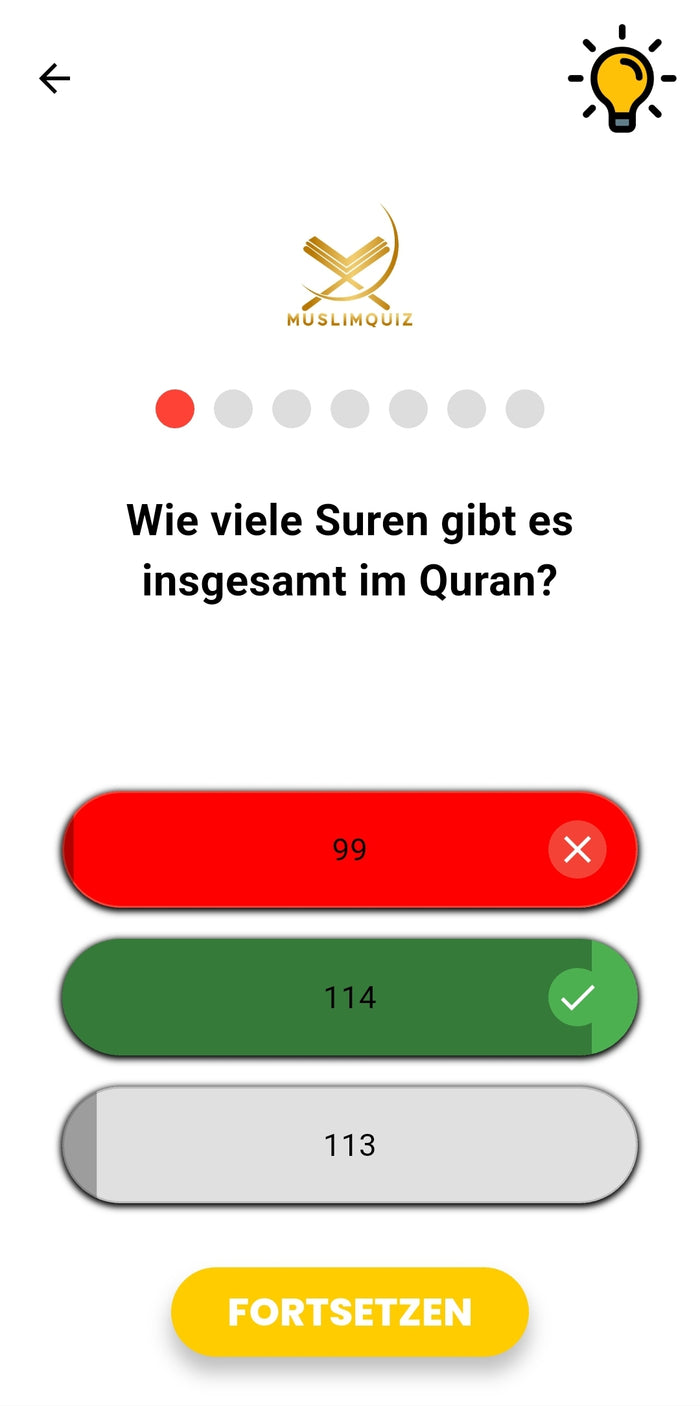 Kategorie Quiz in der muslimquiz App