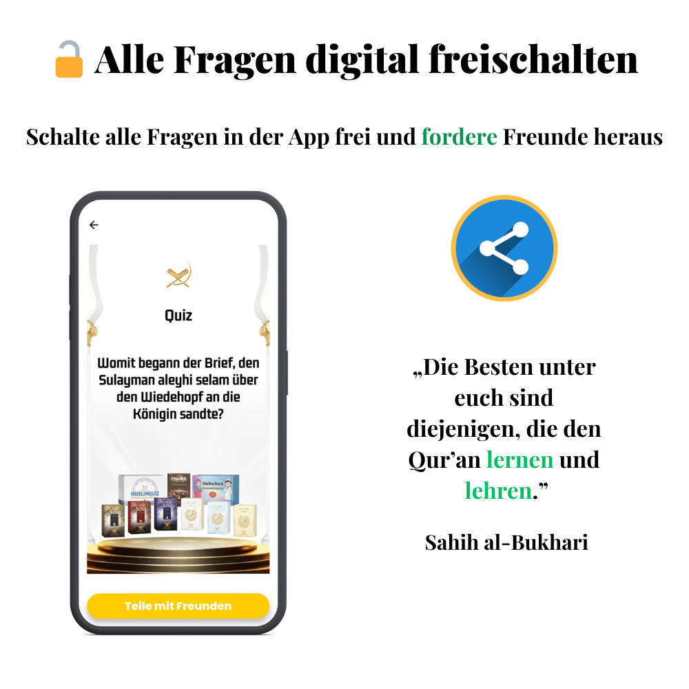 Qur'an Quizspiel für Freunde und Familie - Inklusive eigene App (Thema: ADAB & AKHLAQ)