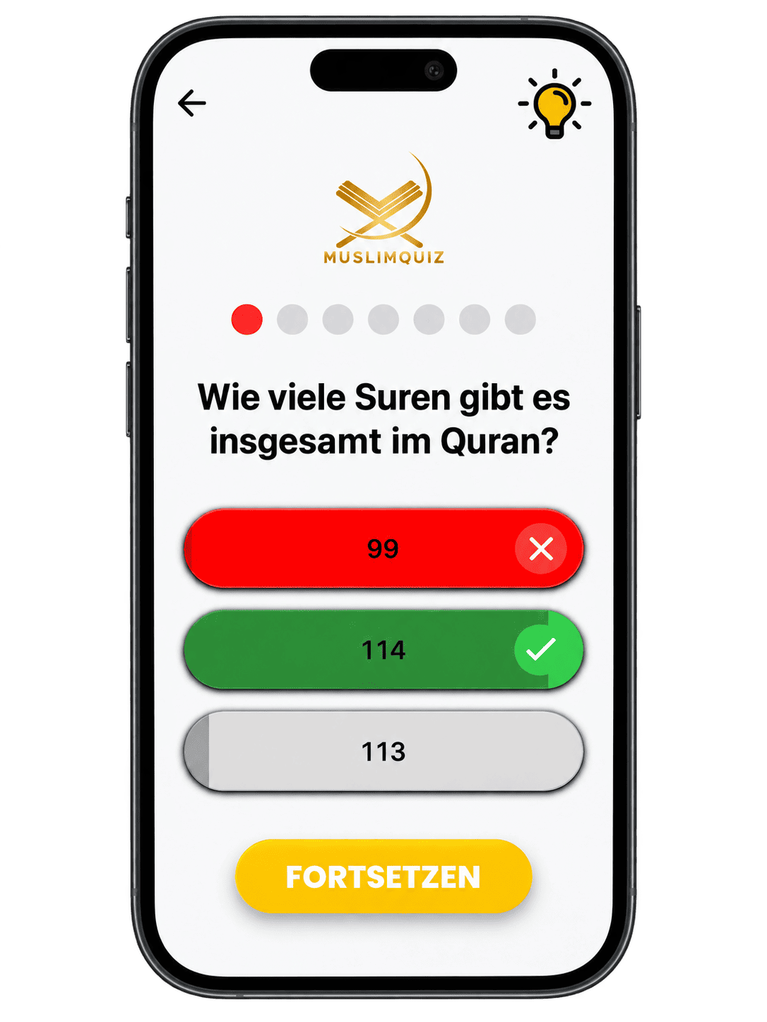 Challenge Quiz in der muslimquiz App
